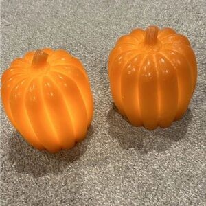 Set of Two Orange Pumpkin Candles